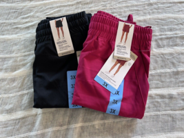 Lot of 2 Mondetta Active Walking Shorts Pink Black Plus Sz 3X NWT Elasti... - $24.25