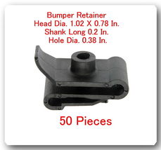 50 Bumper Retainer Head Dia:1.02X0.78&quot; Shank L: 0.2&quot; Hole Dia. 0.38&quot; For Toyota - £13.26 GBP