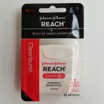 Johnson &amp; Johnson REACH Cleanburst Cinnamon Waxed Floss 55 Yards 1 Packa... - £10.35 GBP