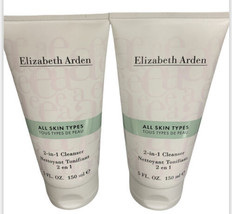 Lot of 2 Elizabeth Arden all skin types 2-in-1 cleanser  5 oz New - £35.50 GBP
