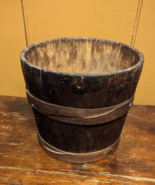 Early Antique Primitive Wood Bucket Shaker Style Bands w/ Overlapping Fi... - $174.14