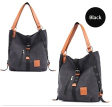 Vintage Casual Women Backpa Bag Multifunctional Canvas Anti-theft Large Capacity - £30.16 GBP