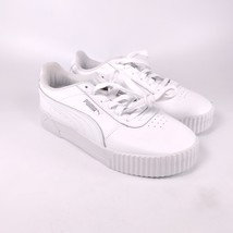 PUMA Womens Carina 370325-02 White Leather Casual Low Top Sneaker Size 6.5 - $19.79