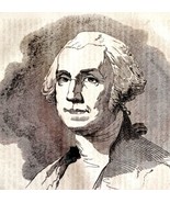 President George Washington 1845 Woodcut Print Victorian Revolutionary W... - $761.39 MXN
