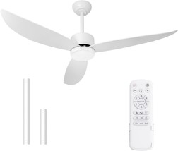 52In Ceiling Fans With Lights,Dimmable Led Lights Remote Control Modern, Garage - £93.03 GBP