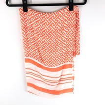 Mudpie Womens Infinity Scarf Geometric Striped Sheer Orange White 33.5x26.5 - £7.69 GBP