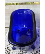 Bath and Body Works Cobalt Blue Collector Glass Bath Tub Claw Foot Decor - $50.93 CAD