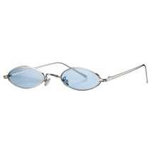 Vintage Small Oval Aesthetic Sunglasses Retro For Women Men Hippie Cool Metal Fr - £20.84 GBP