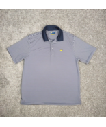 Jack Nicklaus Polo Shirt Men Large Blue White Striped Golden Bear Golf A... - £12.56 GBP