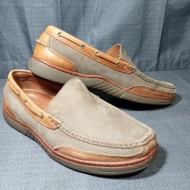 Tommy Bahama Men 12M Nubuck Leather Boat Shoes Suede Loafers TB267 Dk Olive Brn - £31.56 GBP