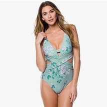 New Becca by Rebecca Virtue Serene One Piece Plunge Swimsuit Mojito Size M - £66.01 GBP