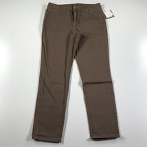 Ellen Tracy Pants Womens 6 Brown Tapered Slim Cotton Blend New With Tags - $15.83
