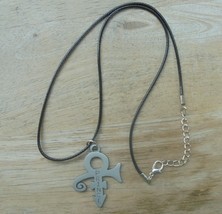 Prince Artist Symbol &quot;PRINCE&quot; Pendant with black cord chain - $9.49