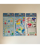 Vintage Stickers LOT Car Wash, Soccer, Pool Scrapbook NEW Sealed Stickop... - $12.99