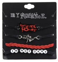 My Chemical Romance Adjustable Cord Bracelet Set The Black Parade Gerard Way - £20.49 GBP