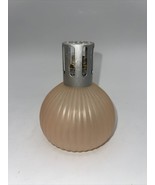 Glass Oil Lamp Fragrance Diffuser Peach Ribbed Art Glass 5.5 inches tall - £10.22 GBP