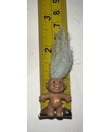 Vintage Blue Hair Troll Doll Tiny Small Mini Miniature - $93.36 MXN