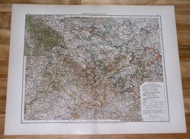 1911 Original Antique Map Of Thuringia / Thüringen / Germany - £15.08 GBP