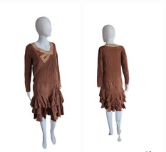 Vintage 1920s Flapper Dress Silk Drop Waist Lace Damaged AS IS for study* - $78.26