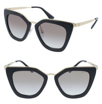 Prada Cinema Evolution Sunglasses 53S Black Gold Aviator Women PR53SS Authentic - £296.70 GBP