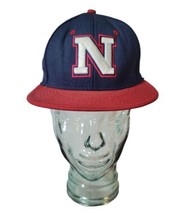 Nebraska Cornhuskers Fitted Baseball Hat Cap Navy Blue Red Bill 7 1/8 - £10.21 GBP