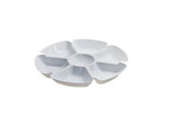 White Chip/Dip Plastic 6  Compartment Tray 15 Inches - £10.81 GBP