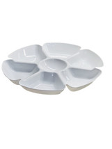 White Chip/Dip Plastic 6  Compartment Tray 15 Inches - $13.74