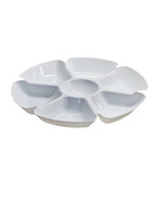 White Chip/Dip Plastic 6  Compartment Tray 15 Inches - $13.74