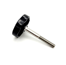 1/4&quot;-20 x 2&quot; Stainless Thumb Screw Bolts with Black Clamping 6 Point Knob 4 Pack - £10.12 GBP