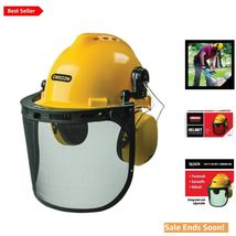 Yellow Chainsaw Safety Helmet with Adjustable Visor &amp; Ear Muffs for Maxi... - $54.40