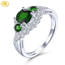 Stock Clreance Sterling Silver Natural Diopside S925 Rings 1 Carat Genuine Deep  - £38.37 GBP