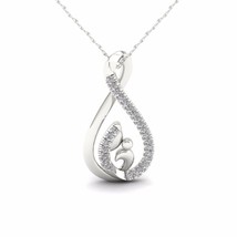 10K White Gold 0.07ct TDW Diamond Mother &amp; Child Infinity Necklace - £159.86 GBP