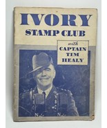 IVORY STAMP CLUB WITH CAPTAIN TIM HEALY STAMP ALBUM WITH FEW STAMPS GLUE... - $28.03