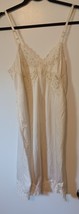 VTG Vanity Fair 34 Satin Slip Nightgown Dress White Lace Adjustable Strap USA - £14.08 GBP