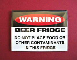 Warning Beer Fridge - Mini Metal Sign Refrigerator Fridge Magnet Toolbox Locker - £2.41 GBP