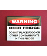 WARNING BEER FRIDGE - Mini Metal Sign Refrigerator Fridge Magnet Toolbox... - £2.35 GBP
