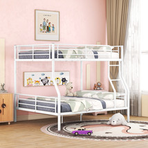 Full XL Over Queen Metal Bunk Bed, White - £337.49 GBP