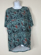 LuLaRoe Womens Size XS Blue Leaves Oversized Irma T-shirt Short Sleeve - £6.22 GBP