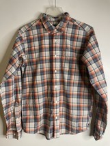 Patagonia Men&#39;s Shirt Long Sleeve Organic Cotton Blue Orange Plaid Size Small - £19.65 GBP