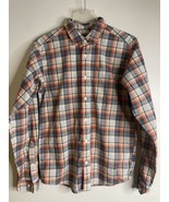 Patagonia Men&#39;s Shirt Long Sleeve Organic Cotton Blue Orange Plaid Size ... - £19.74 GBP