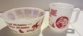 Vintage  Ranger Joe Round-Up Bowl and  Mug Set in Red/White - $42.75