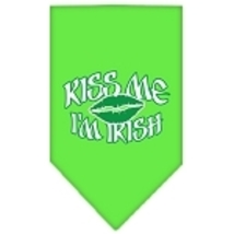 Kiss me I&#39;m Irish Screen Print Bandana Lime Green Small - £9.28 GBP