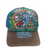 Ed Hardy Snapback Trucker Hat Tiger Flames MultiColor Embroidered w/Chai... - £71.05 GBP