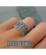 Bold Marcasite Ring: Womens Statement Oxidized 925 Silver - $1,457.49 MXN