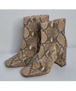 Sam Edelman Codie Womens Ankle Boots Size 7.5 M Square Toe Beige Snake P... - $44.99