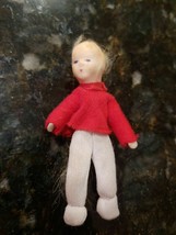 Vintage 1:12 Erna Meyer Caco Miniature Dollhouse Doll 3” Child Boy Son Germany - £22.74 GBP