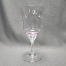 Vintage Sasaki Hawthorne Coral Pink Crystal Water Goblet Wine Glass (Single) - £19.84 GBP