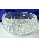Vtg Glass Serving Bowl With Geometric Pattern Design and Cathedral Windo... - $739.34 MXN