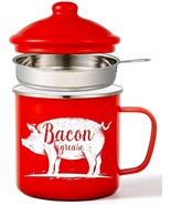 LARGE Bacon Grease Saver ~ 46 Oz. Grease Catcher ~ Mesh Strainer Insert ... - $68.35 CAD