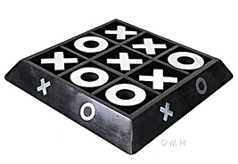 Wooden And Aluminum Tic-Tac-Toe Game Décor Piece - $77.95